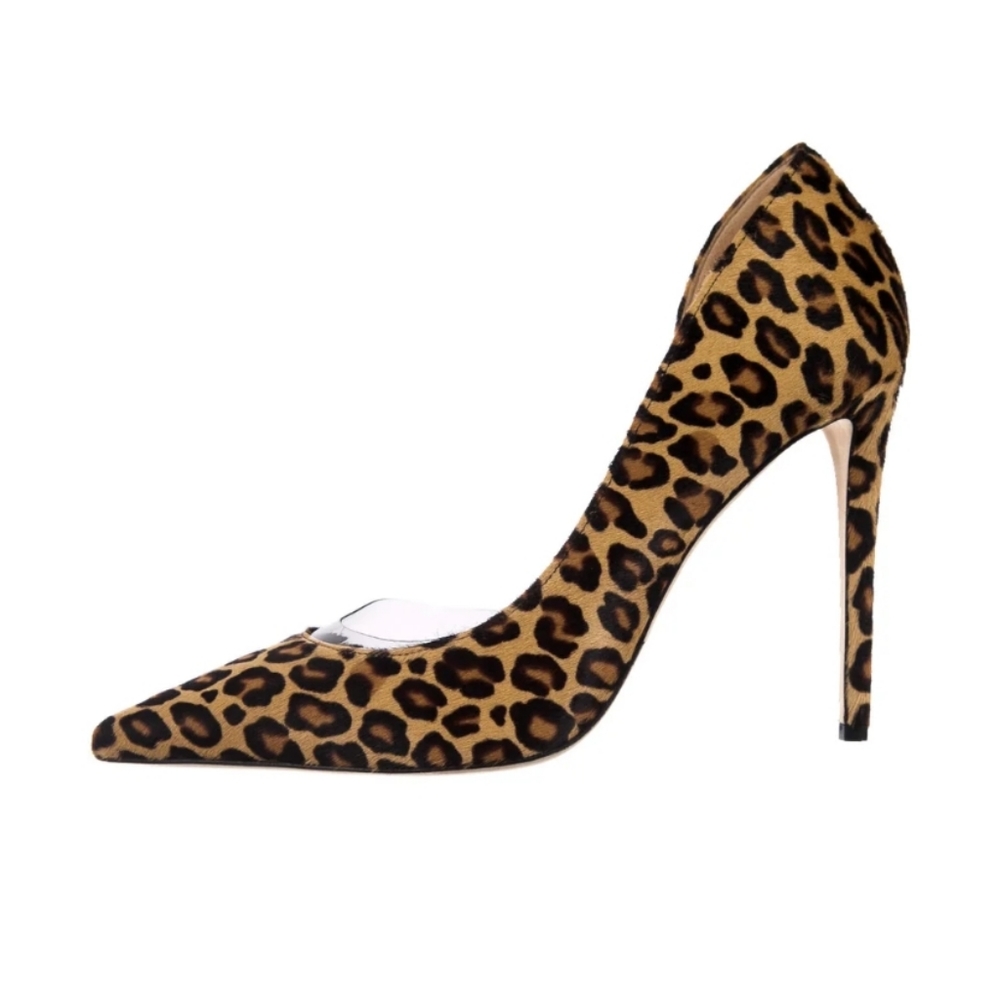 Tamara Mellon Lucite Calf Hair Animal Print Pumps 40 ASO Meghan Markle in pink